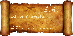 Lohner Arabella névjegykártya